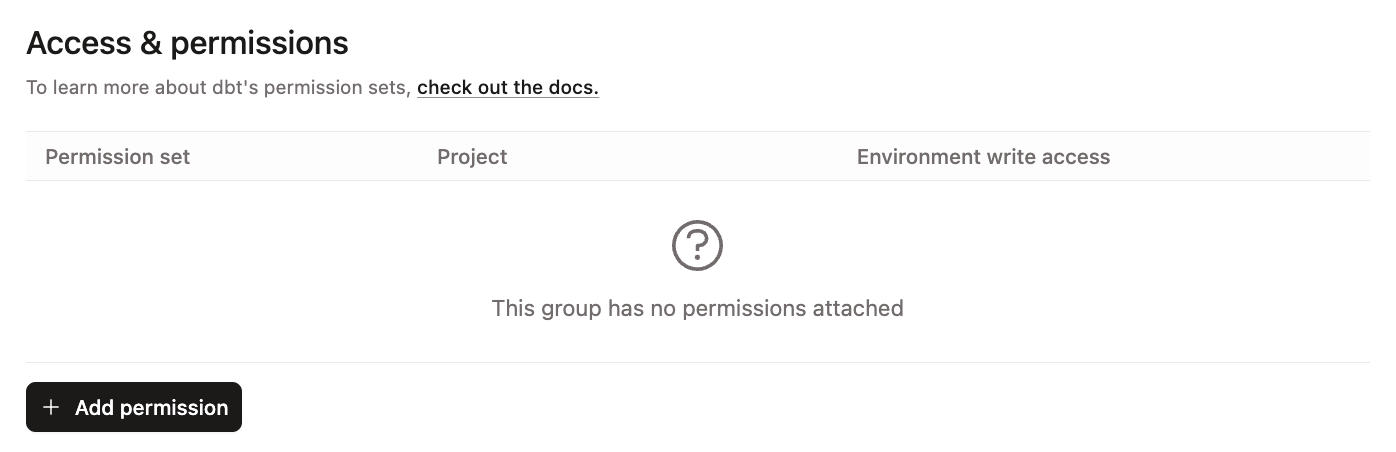 The Access & permissions section with the Add button highlighted.