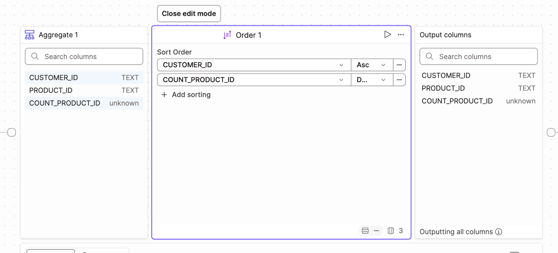 The ordered data operator tile config. The ordered data operator tile config.