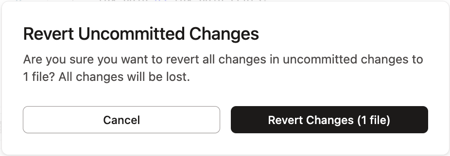 The Commit Changes modal is how users change their branch. The Commit Changes modal is how users change their branch.